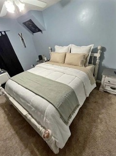 White Wood Full Size Bed Frame with Posts Bedroom Furniture Bed Frame