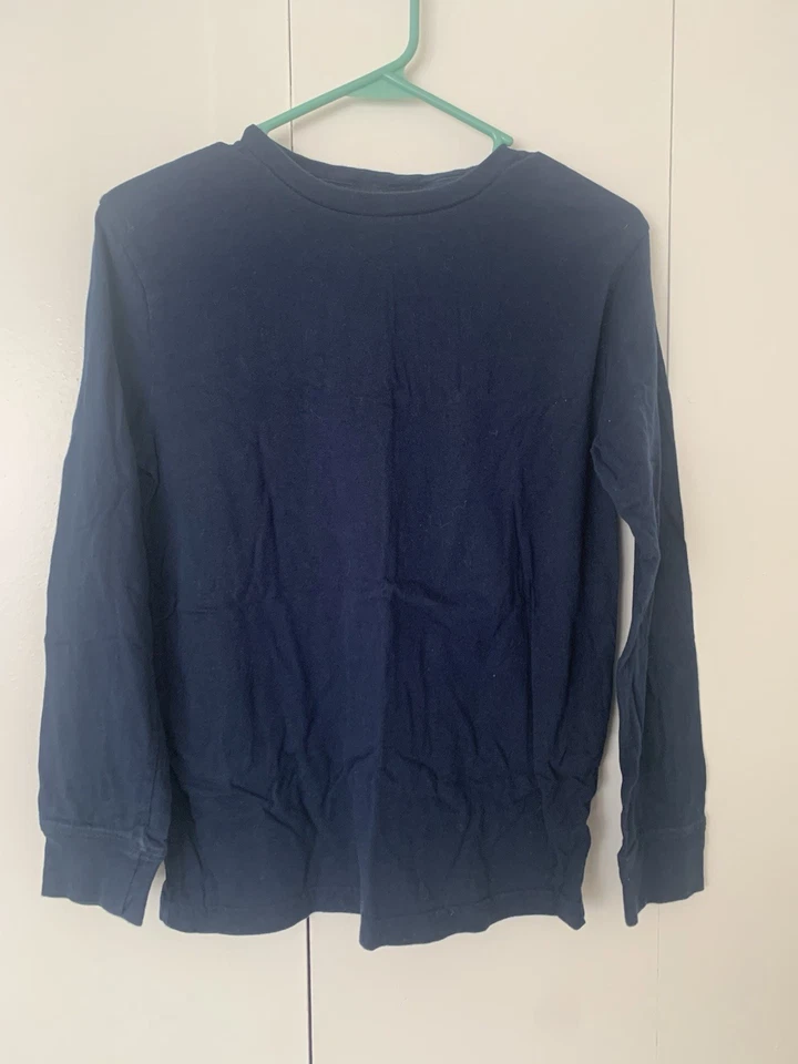 CIRCO Boys Sz 12-14 Knit Tee Shirt Navy Blue Long Sleeve Ribbed Wrist. Good Cond - Image 2 of 4