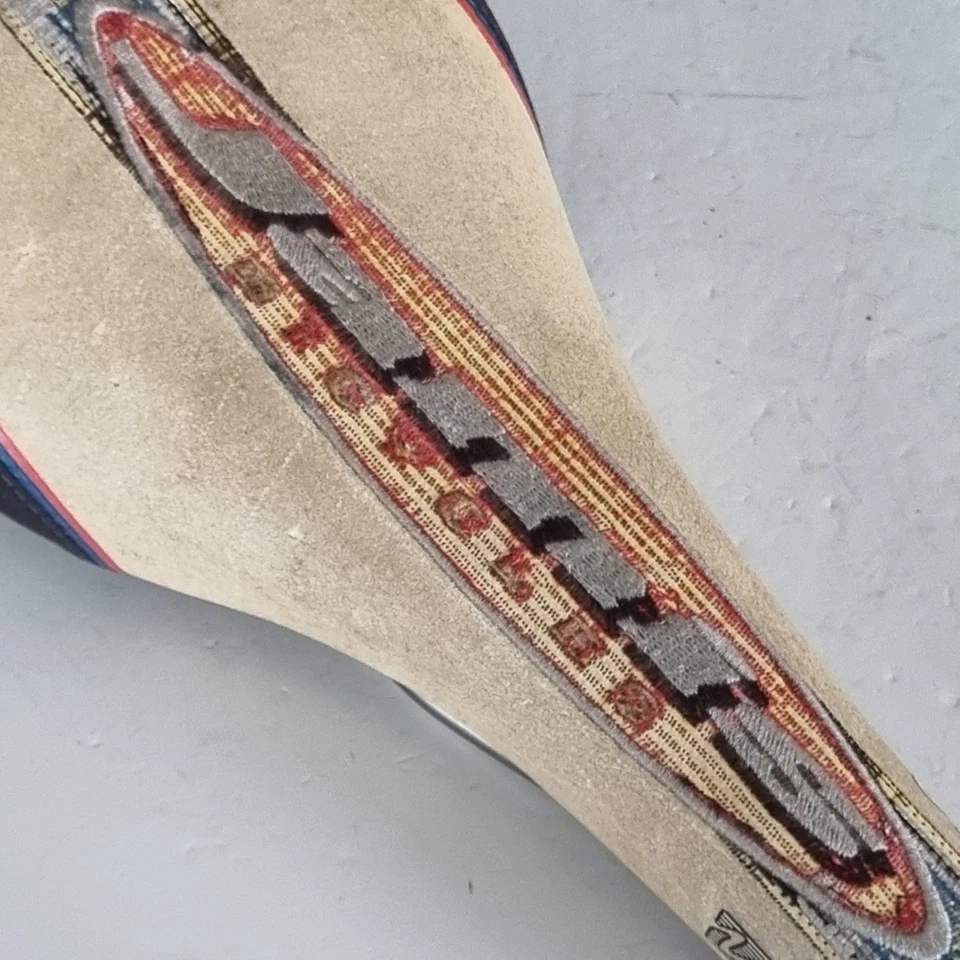 Jamis Saddle Velo Crossbow Ti rails Bicycle Seat white black blue red retro bike - Image 4 of 4