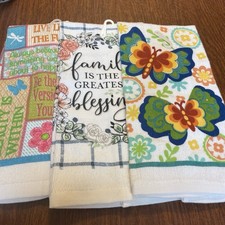 NWT Three Different Kitchen Towels Cotton 14 x 24 Last Of My Stock