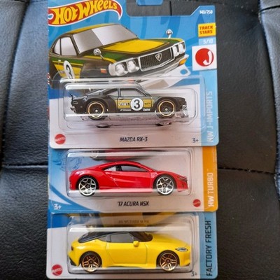 MAZDA RX-3,HONDA ACURA NSX 17,NISSAN Z PROTO,JAPAN,HOT WHEELS 2021,2022,NEU,OVP