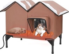 Heated Cat House Large Heated Outdoor Cat House Weatherproof Winter Elevated