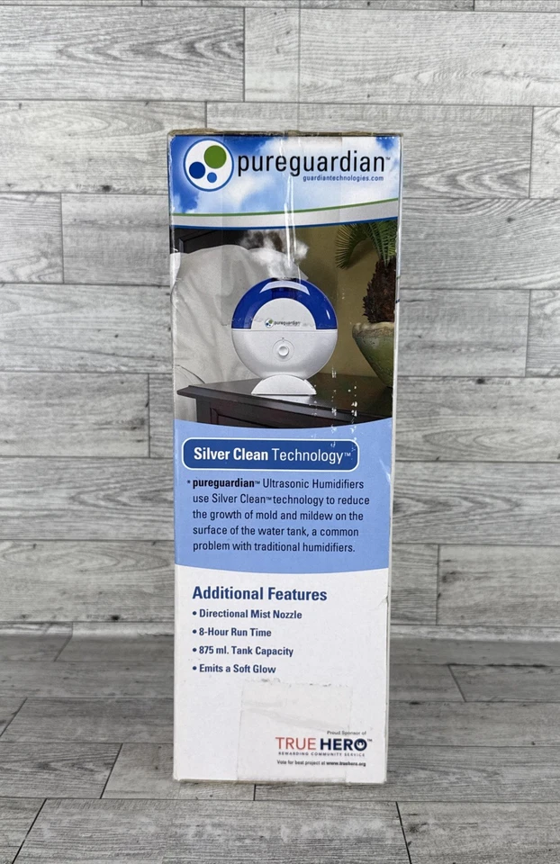 PureGuardian Table Top Ultrasonic Humidifier 875 ML. Model H1000 New In Box - Image 4 of 4