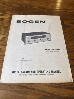 Bogen Model Rp150bm Installation And Operating Manual Vintage 60s Original Rare