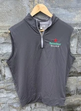 Peter Millar Vest Men's M Gray 1/4 Zip Performance Golf Sleeveless Heineken Beer