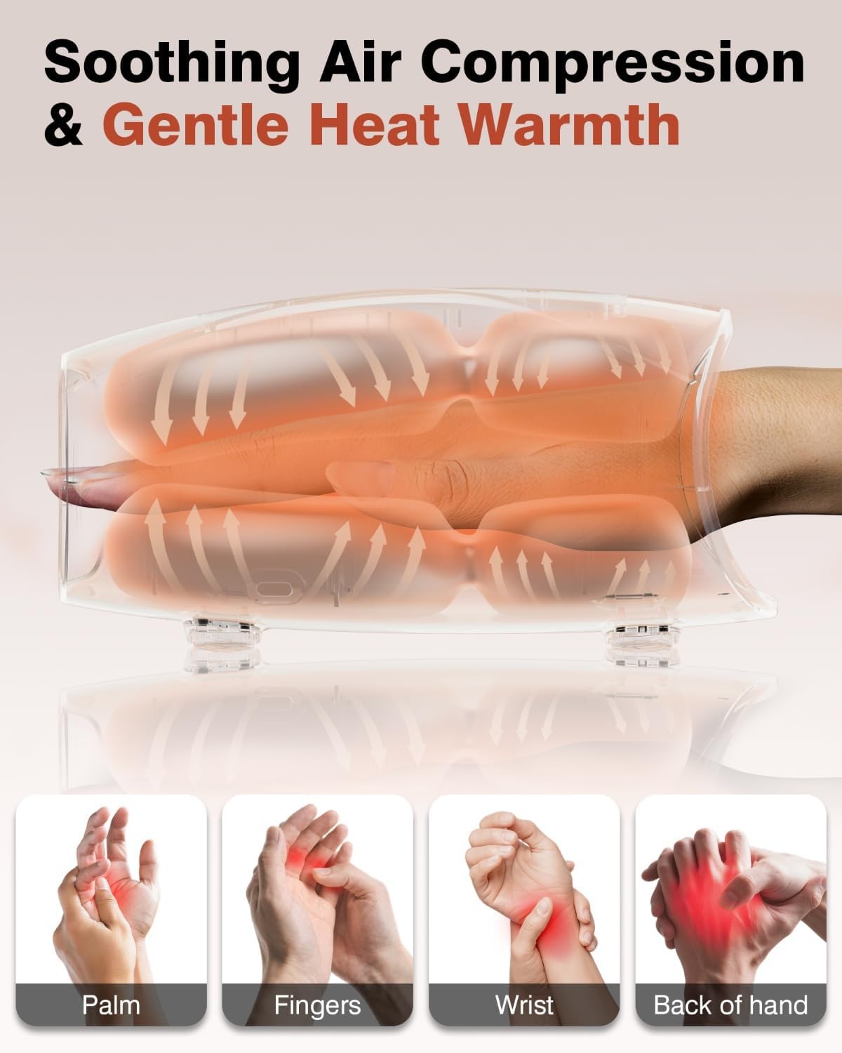 Hand Massager, Cordless Electric Hand Massager for Arthritis and Carpal Tunnel, 