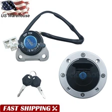 Ignition Switch Fuel Gas Cap Lock Keys Set For Kawasaki Ninja ZX9R ZZR400 ZZR600
