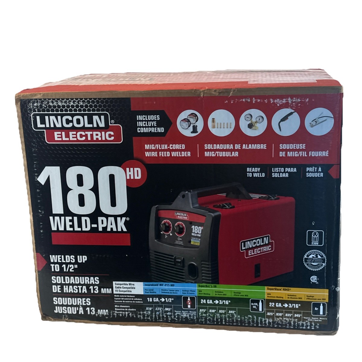 Lincoln Electric Weld Pak 180 HD Wire Feed Welder K2515-1 MIG Flux