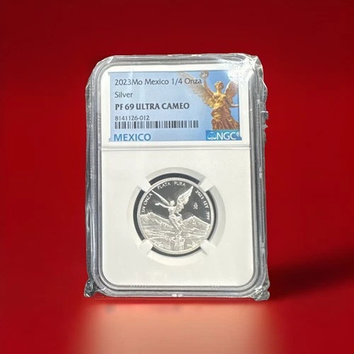 2023-Mo Mexico Libertad 1/4 Oz (Onza) Silver NGC PF69 Ultra Cameo