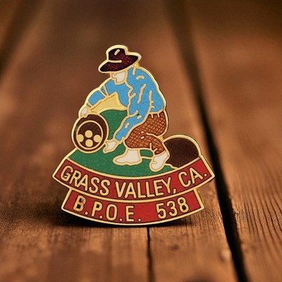Vtg Grass Valley CA BPOE 538 Gold Miner Lapel Pin Vintage Elks Lodge Collectible