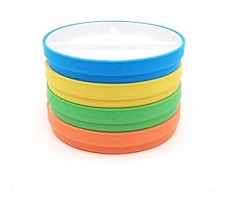 NEW Elk and Friends 4 x ECO KIDS 6.7 Porcelain Divided Plates Silicone Non-slip