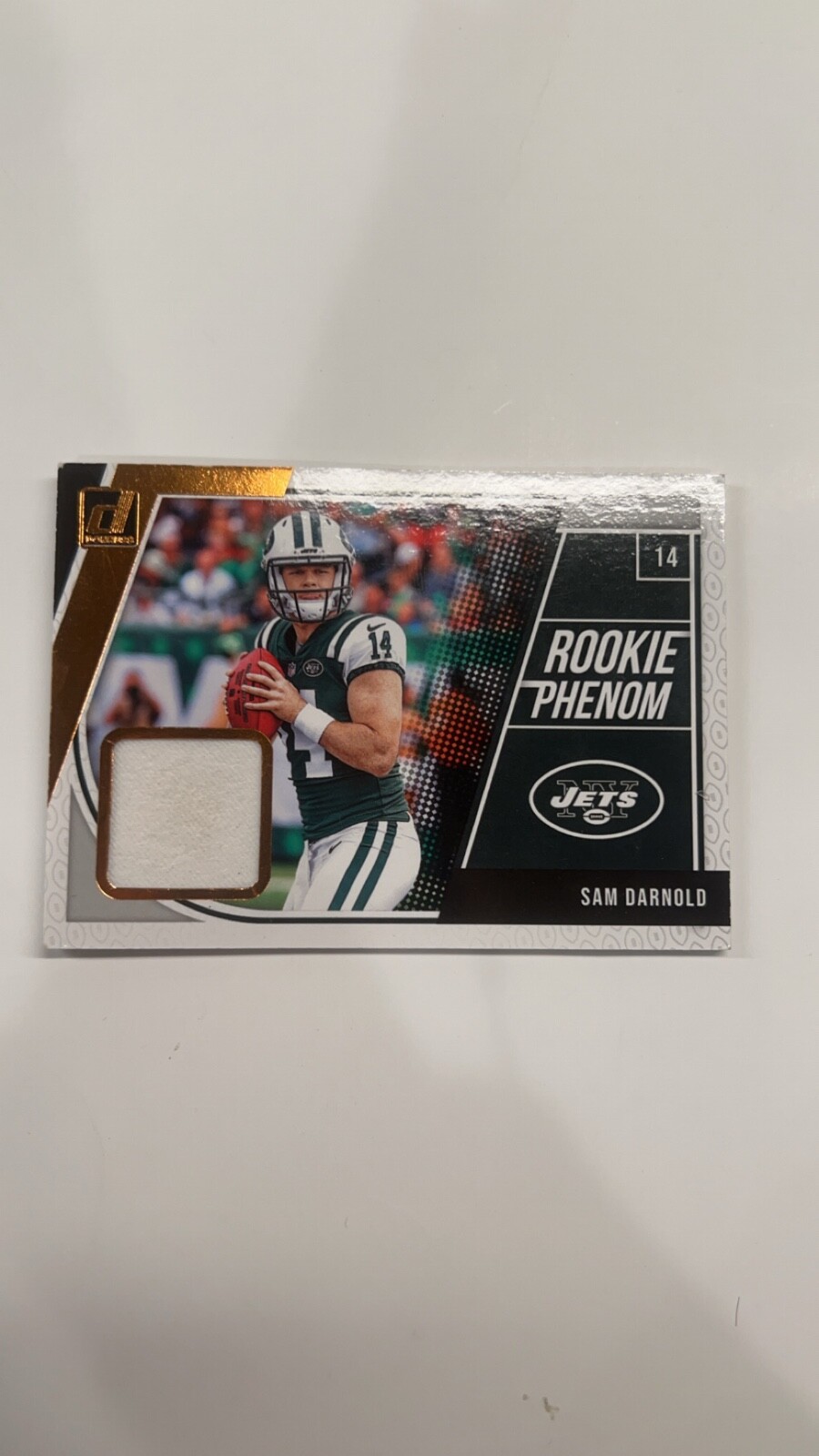 2018 Donruss Optic Sam Darnold Rookie Phenom Jersey Patch Rookie Jets BRONZE