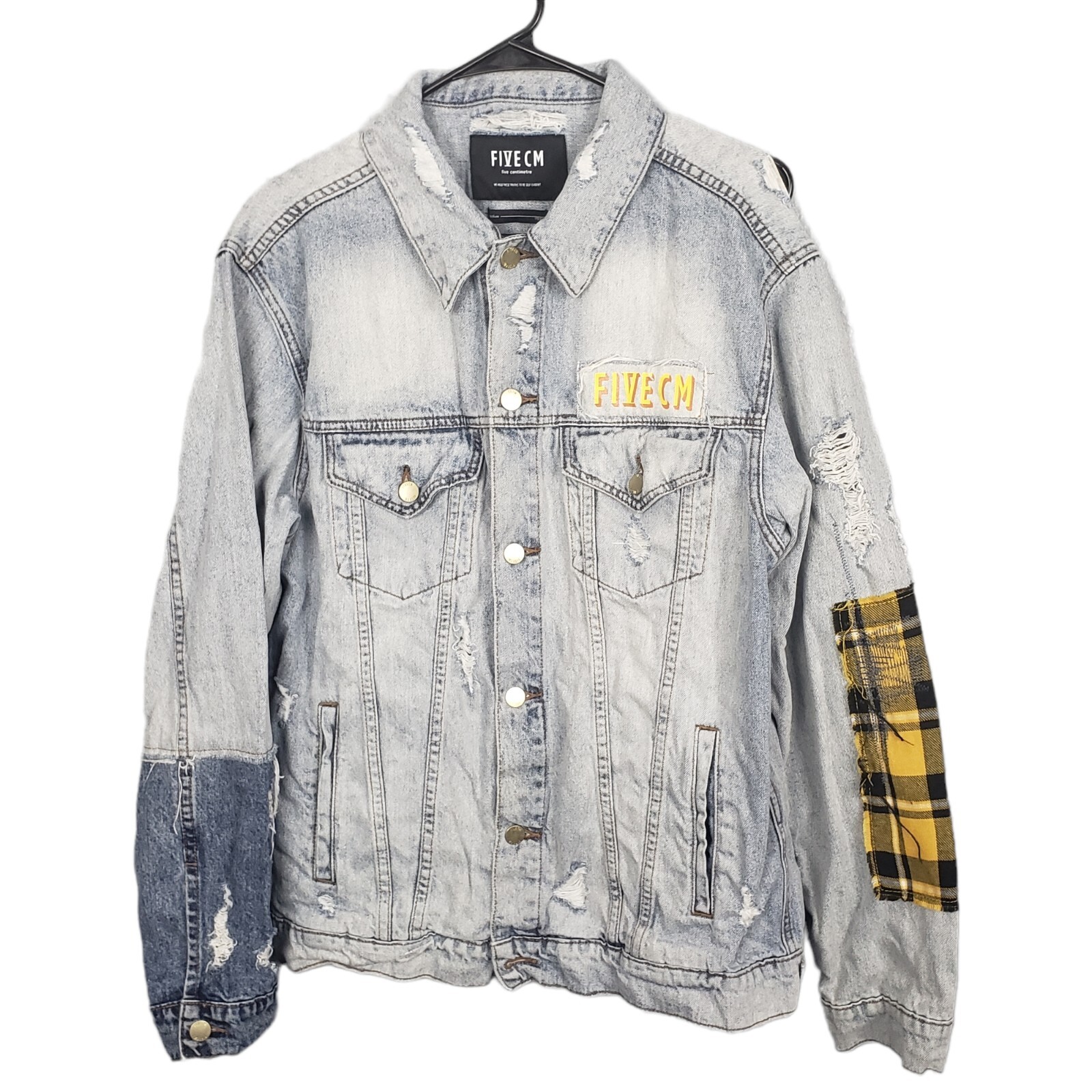 Five CM Centimetres Distressed Patchwork Jean Den… - image 1