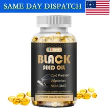Black Seed Oil Capsules 1000mg 120PCS Softgels - Cold Pressed Natural Brand New