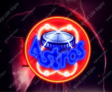Houston Astros World Series Champs 24"x24" Vivid LED Neon Sign Light With Dimmer