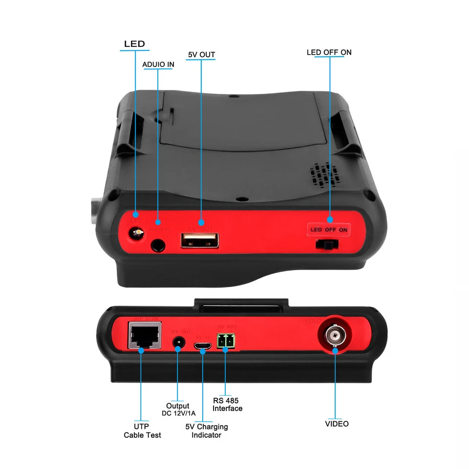 Probador Monitor 4 en 1 TVI CVI AHD VGA CVBS Seguridad CCTV Cámara Prueba 5" HD hasta 8 MP Foto 2 de 4