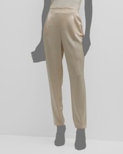 Alice + Olivia Women's Beige Jessie Slim Satin Pants Size 10