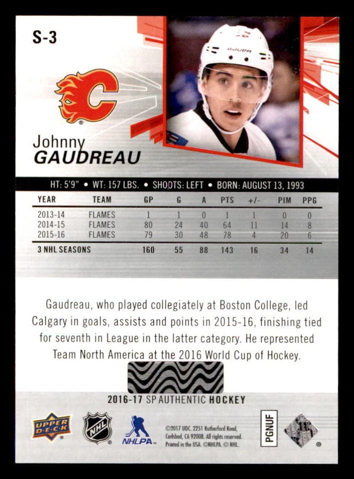 2016-17 SP Authentic Spectrum FX #S3 Johnny Gaudreau - Image 2 of 2