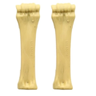 Nylabone Dog Bone Large Heavy Duty Power Chew Plastic Hard Chewing Toy, 2 Pack