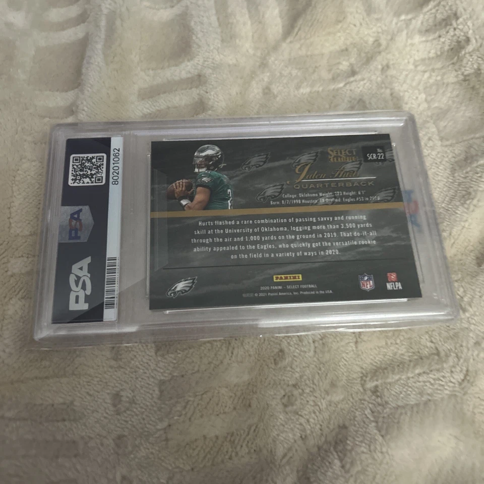 2020 JALEN HURTS PANINI SELECT CERTIFIED ROOKIE #SCR22 PSA 10 - Image 2 of 2