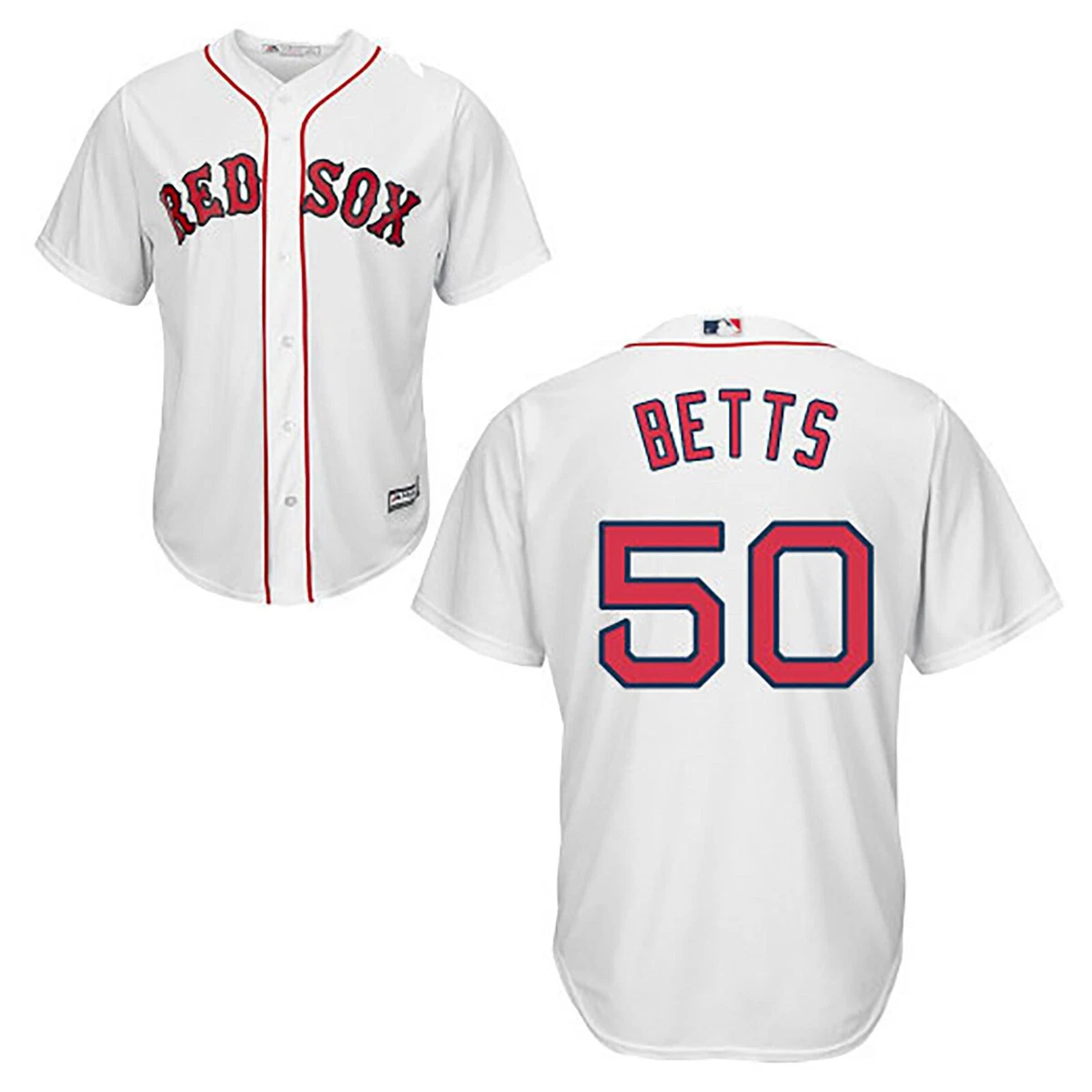 Men's Majestic Boston Red Sox #50 Mookie Betts Replica Grey Road Cool Base  MLB Jersey