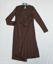 Marks & Spencer Women's Midi/long Metallic/Copper Evening/wedding Dress Size 12