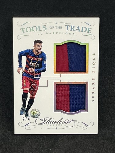 GERARD PIQUE 2015-16 PANINI FLAWLESS TOOLS OF THE TRADE MATCH WORN 2/4 SSP