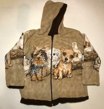 Zoofleece Dogs Puppies Yorkie Maltese Miniature Kids Beige Hooded Fleece Jacket