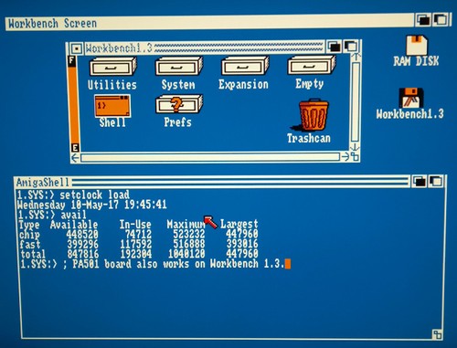 Amiga 500/500+ 512KB/1MB memory RAM expansion trapdoor board (like A501) - Picture 7 of 9