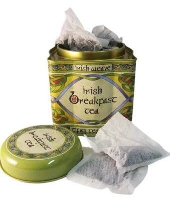 Royal Tara Irish Weave Blend Black Breakfast Tea,50 Tea Bags,Reusable Tin