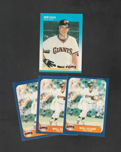 1986 & 1987 Fleer Glossy Will Clark RCs ~~ Must See!
