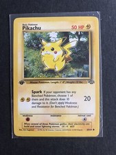 pikachu pokemon card 60 64 What is the origin and value of the with a gold W? Lightning Rarity Pikachu 60/64 1st Edition Jungle