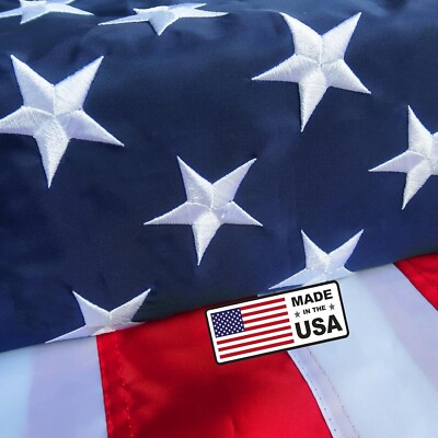American Flag 3x5ft Embroidered Stars Outdoor Heavy Duty Nylon 100% Made IN USA