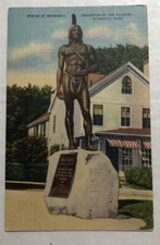 Statue Of Massasoit. Protector Of The Pilgrims Plymouth, Mass. Postcard (R1)