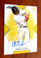 2021 Leaf Perfect Game Yellow Andres Suarez Auto'd 8/20 #BA-AS2 Florida Tech