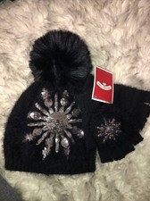 Holiday one size adult Sequin Snowflake gloves