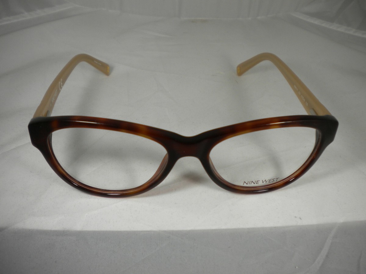 Nine West Nw5105 233 Honey Tortoise Authentic Eyeglasses 48-16-135 NINE WEST NW5105 233 Tortoise Womens Semi Cat Eye Eyeglasses  main image 2