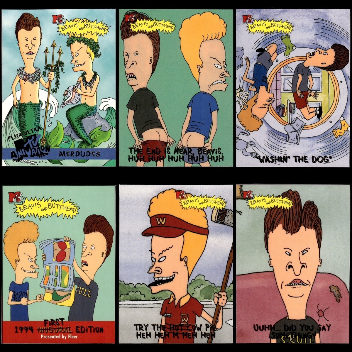BEAVIS & BUTT-HEAD Vtg 1994-95 MTV Cartoon Lot x11 Cut-Out Promo