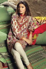 ORIGINAL SANA SAFINAZ EMB WINTER WOOLLEN SHAWL 3pcs STITCHED SUIT.  UK XL/ 18