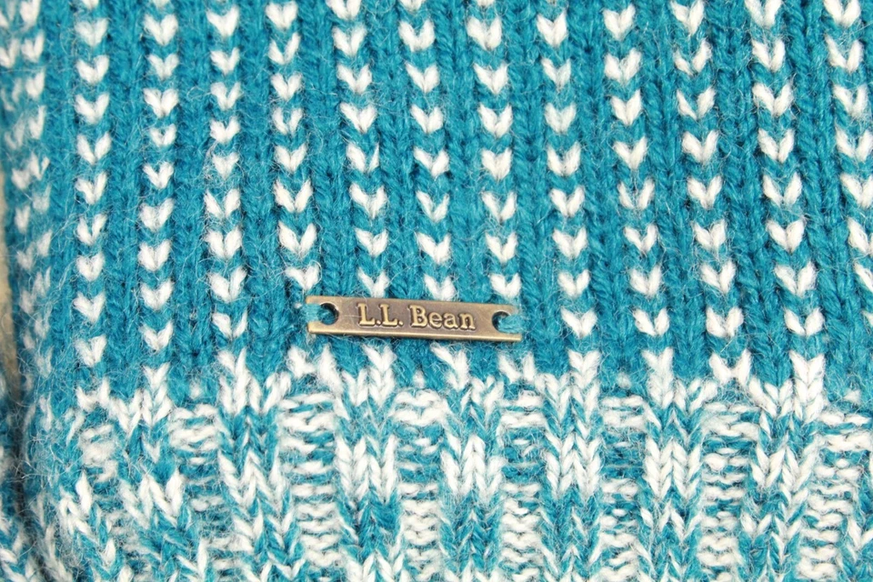 LL Bean女式冬季衬里连指手套青绿色灰色均码 — 第 3/4 张图片