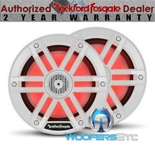 ROCKFORD FOSGATE M1-65 WHITE RGB LIGHT 6.5" 600W COAXIAL MARINE BOAT SPEAKERS