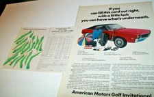 1969 AMC Javelin SST mid-size mag car ad w score card-AMC Golf Invitational