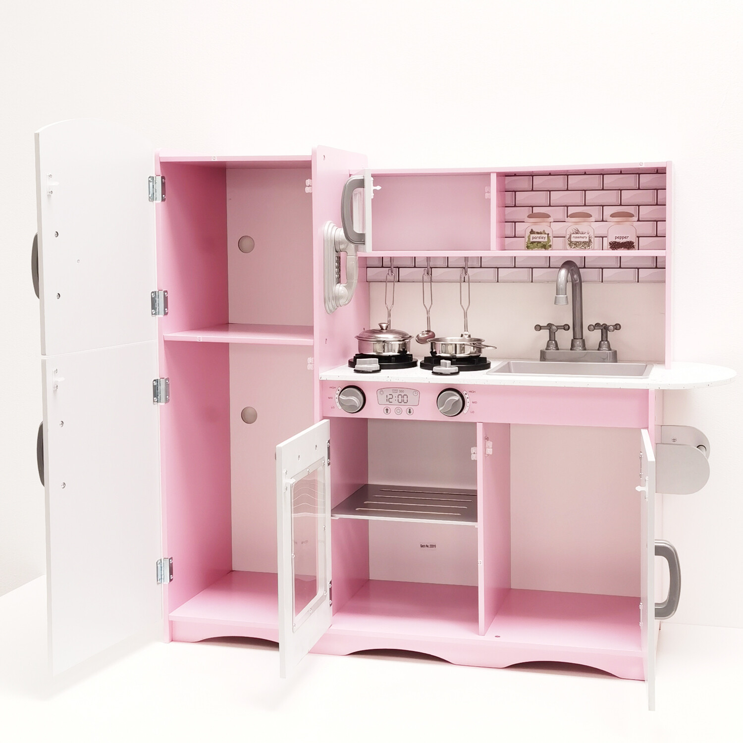 M2S Kids Wooden Play Kitchen Pretend Play Utensils Toys Cooking Role