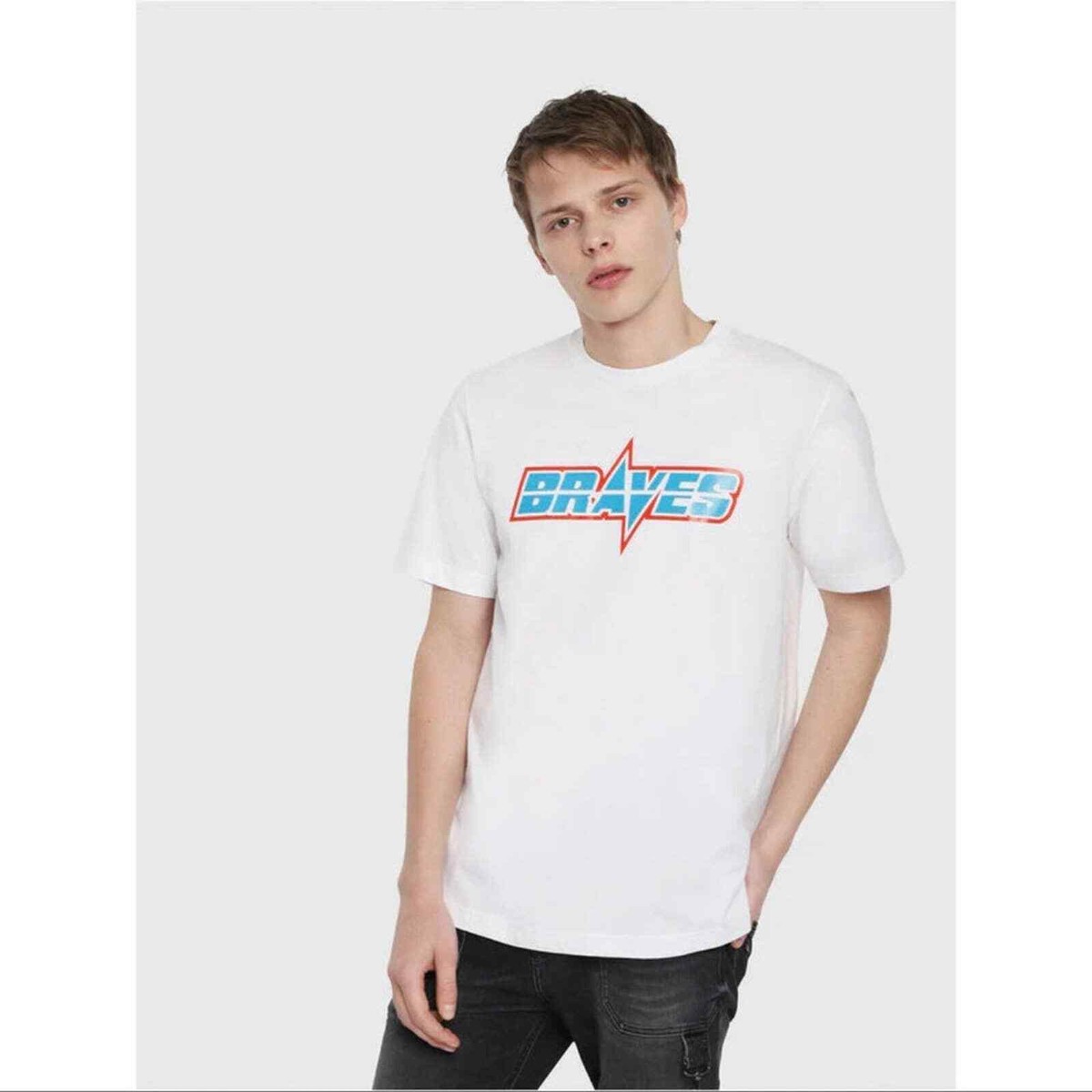 Men's Diesel T-Just YB White Braves T shirt size XL! | eBay