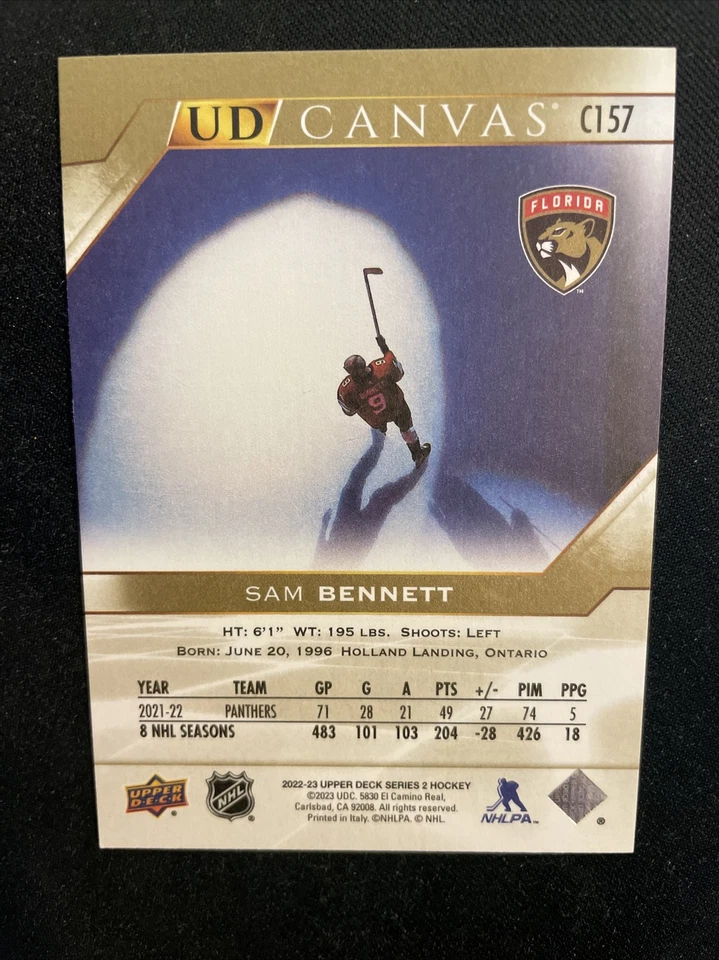 22-23 UD Series 2 Hockey Canvas C157 Sam Bennett - Image 2 of 2