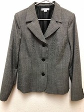 Pendleton 100 Virgin Wool Blazer Size 10. Gray Plaid