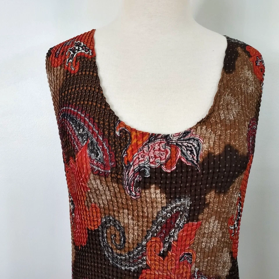 Camiseta sin mangas Liz Baker Shell para mujer talla XL arrugada elástica sin mangas cuello redondo Foto 2 de 4