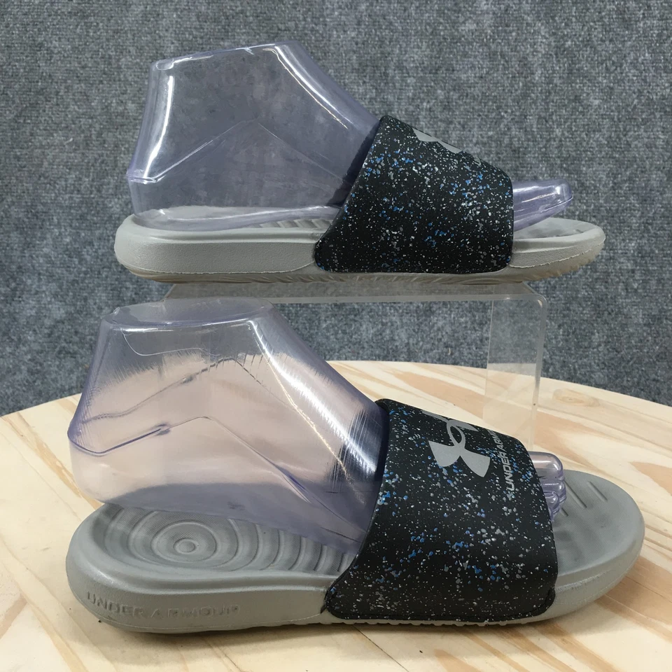 Under Armour Sandals Youth 5 Ansa Slides Slip On Flats 3024438-007 Black Casual - Image 3 of 4