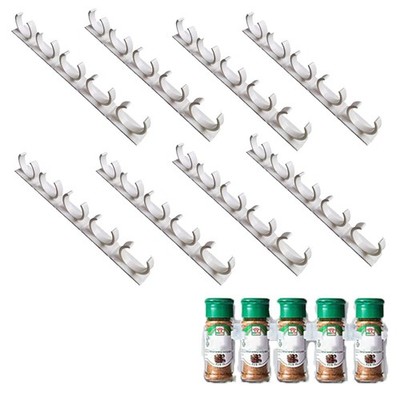 BOSOIRSOU 40 Spice Gripper Clips, 8 Strips Spice Racks Hold 40 Plastic Heavy ...