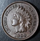 1899 INDIAN HEAD CENT - With LIBERTY & DIAMONDS - XF EF